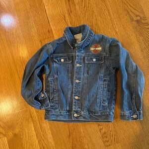 Harley Davidson Motorcycles Kids Denim Blue Jean Jacket Biker Big Graphic 6T